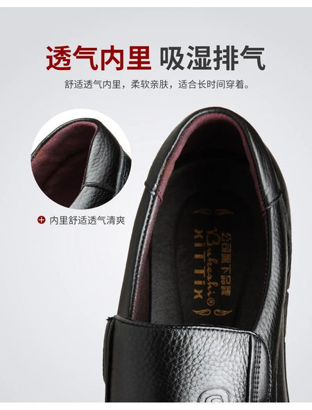 Men Genuine Leather Businenss Loafers Handmade Shoes Non-slip Man Flat Driving Walking Man Soft Luxury Dad Dress Office Shoes