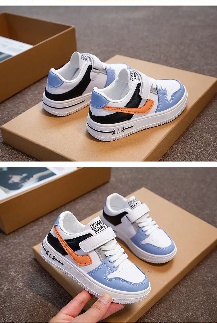 Children's Sneakers Kids Fashion Design White Non-slip Casual Shoes Boys Girls Hook Breathable Sneakers Toddler Outdoor Shoes