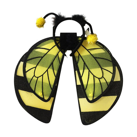 Kids Bee Wing Headband Cosplay Wing Hairband Cute Costume Wing Hairband for Halloween Birthday Nightclub Party Stage Performance