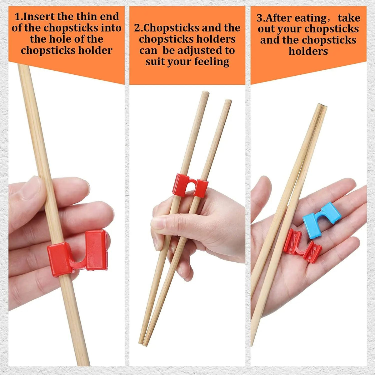 5/6PCS Reusable Chopsticks Trainers Non-Slippery Reusable and Replaceable Asian Helper for Kids Adults Beginner Each Age Learner