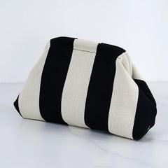 New Summer Beach Clutch Bag Women Contrast Color Crochet Handbag Knitting Dumpling Clutch Lady Cute Cloud Casual Colorblock Bag