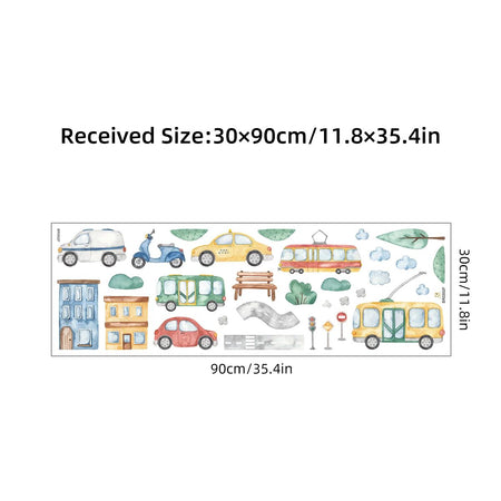 Cartoon Tree Bus Car Wall Stickers for Kids Room Home Decor Accessories Living Room Child Bedroom Decoration Baby Nursery