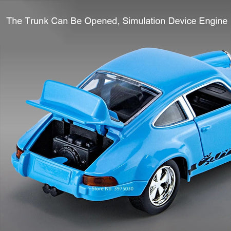 1:36 Porsche 911 Carrera 1974 Toy Models Alloy Diecast Cars 4 Doors Opened Light Sound Miniature Vehicles Boys Educational Toys