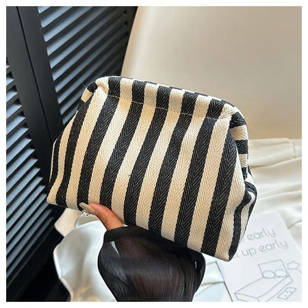 Casual Colorblock Bag Ladies Ruched Cloud Purse Summer Woven Crochet Purses for Women Beach Clutch Handbags 2025 Dumpling Hobo