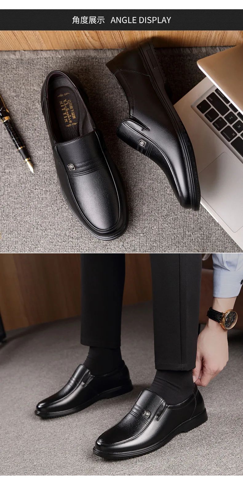 Genuine Leather Handmade Shoes Men Loafers Slip On Business Casual Shoes Classic Soft Leather Hombre Breathable Men Shoes Flat