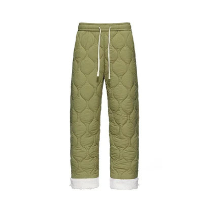 Winter Down Pants Men's Trendy Ski Waterproof Thick Fleece Warm Straight Cotton Trousers Women's Casual Cold-proof Padded Pants