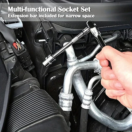 AIRAJ NEW Car Repair Tool Kit 46/53 Piece/Set  Socket Set Car Repair Tool Ratchet Torque  Repairing Tool Set Wrench Combo Auto