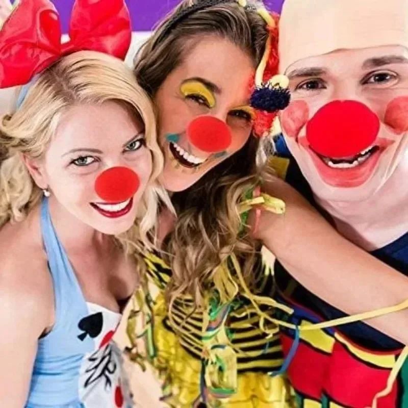 200/1PCS Red Funny Clown Nose Foam Sponge Ball Nose Cosplay Costume Make Up Props Circus Halloween Party Decoration Supplies