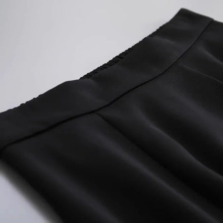 Plus Size High-waisted Slimming Black Draped Skirt Medium-length Umbrella Skirt For Women Thinning A- line Body Shaper