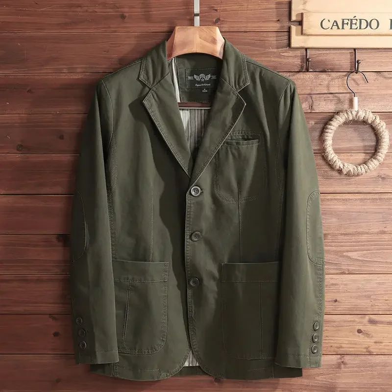 New European Plus Size Men's Jacket Elegant Italian Style Gentleman Business Lapel Loose Casual Slim Fit Three Buttons Blazer