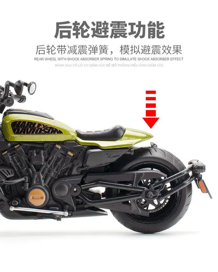 1:12 Harley SPORTSTER S Motorcycle High Simulation Diecast Metal Alloy Model car Sound Light Collection Kids Toy Gifts M41