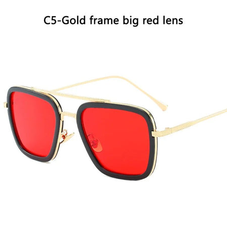 High Quality Iron Man Tony Stark Fishing Sunglasses Square Outdoor Sport Fishing Glasses Men Spider Eyewear Sports Sun Glasses