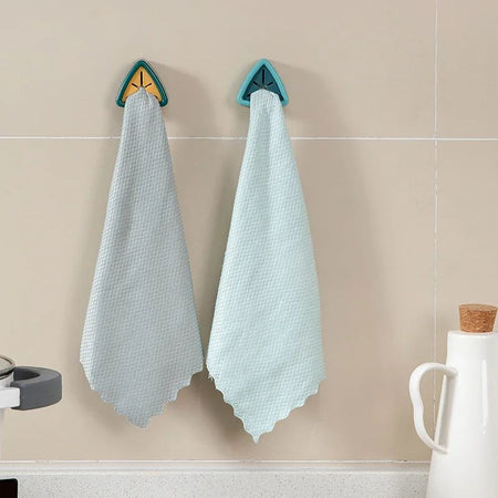 Towel Storage Rack Laundry Cloth Rag Hook Non-perforated Storage Rack Clip Sucker Wall Bathroom Kitchen Accessories