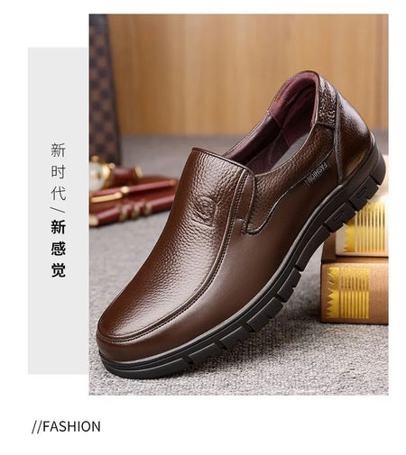 Men Genuine Leather Businenss Loafers Handmade Shoes Non-slip Man Flat Driving Walking Man Soft Luxury Dad Dress Office Shoes