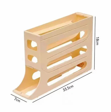 Refrigerator egg storage box, 4 layers, automatic rolling egg rack, kitchen refrigerator egg dispenser, refrigerator storage box
