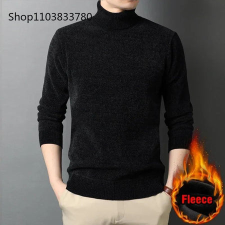 Men Turtleneck Sweater Casual Thick Men's Rollneck Knitted Sweater Warm Mens Jumper Woolen Sweater Male Outwear Knitwear 3XL 4XL