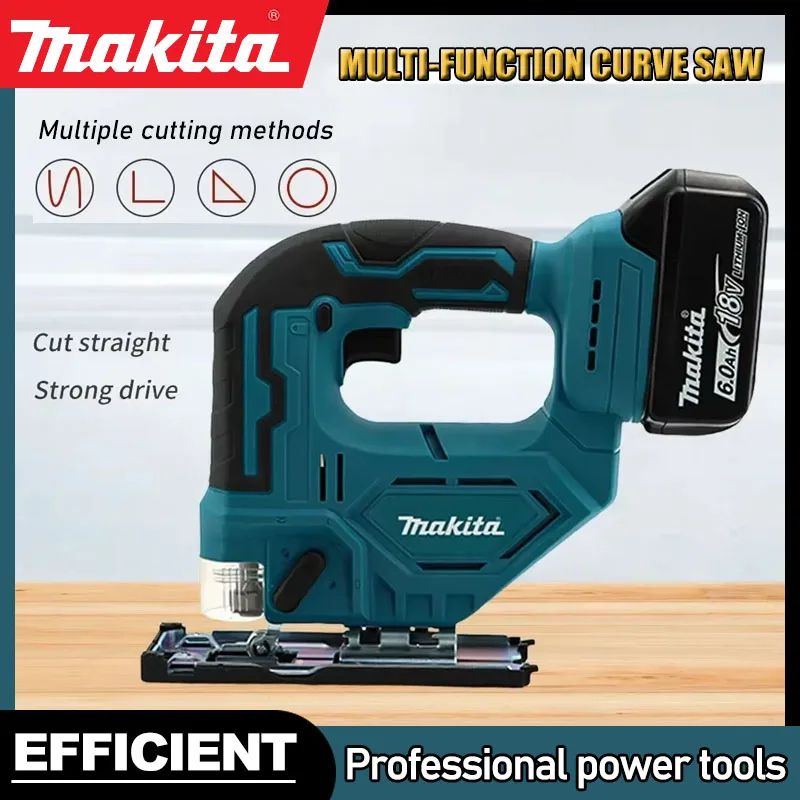 Makita DJV182Z Cordless 18V Lithium Battery Rechargeable Electric Jig Saw Curve Saw Woodworking Cutting Multifunction Saw