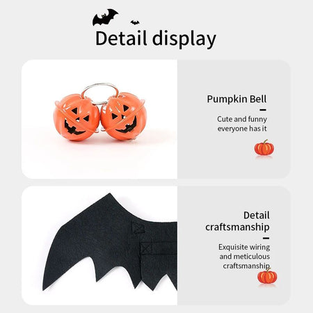 Halloween Cute Pet Dog Cat Clothes Black Bat Wings Harness Costume Cosplay Party Pets Decoration Supplies Cats Dogs Accessories
