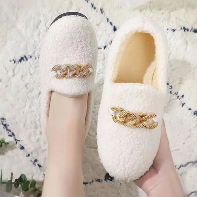 Womens Winter Slippers Warm Short Plush House Shoes Laides Slip on Moccassins Fashion Lady Flats Loafers Non Slip