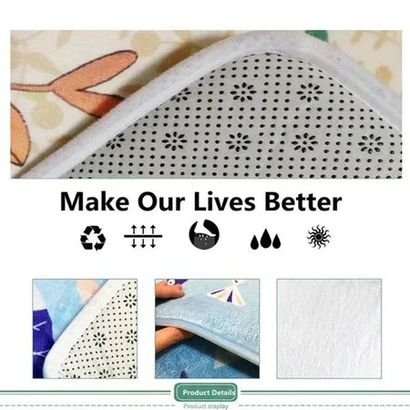 Round Christmas Carpet Festive Area Rug Non-Slip Wear-resistant Circle Carpet for Living Room Bedroom Soft Floor Mat Home Decor