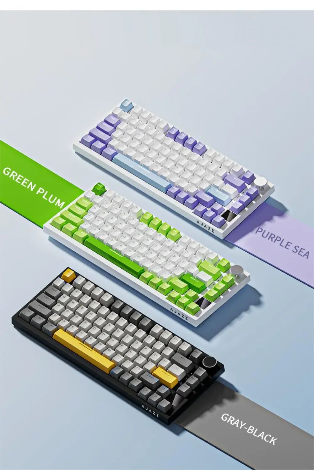 Ajazz Ak820 Mechanical Keyboard Wired USB 75% White Light Gasket Full Key Hot Swap Esports Gaming Keyboard Custom for Pc Laptop