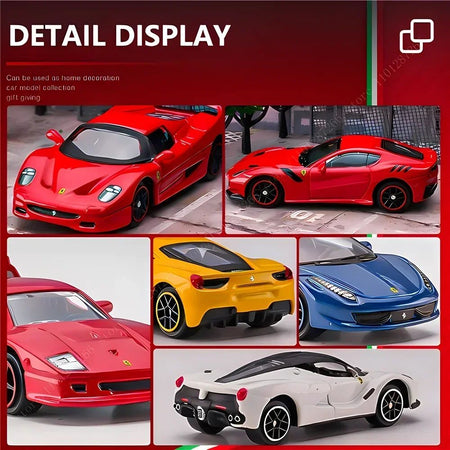 Bburago 1:64 Ferrari Enzo Replica Car Model Scale F40 F50 458 488 296 Diecast Traffic Miniature Art Figure Kid Boy Toy