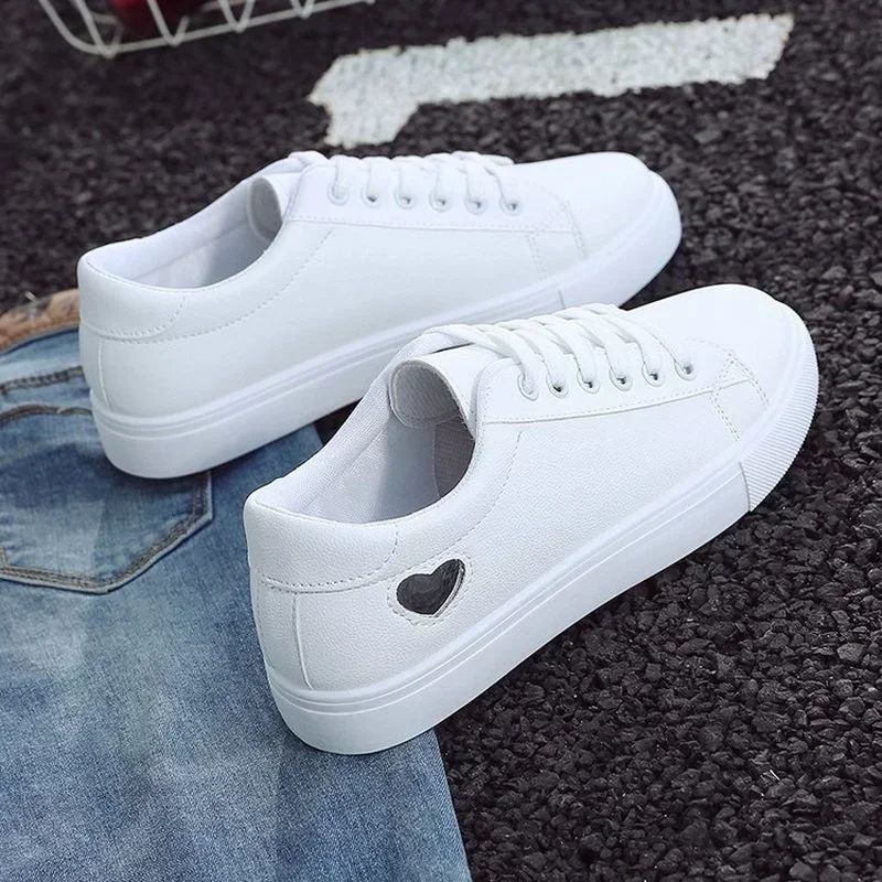 *2025 New in Fashion Casual White Sneakers Women Shoes for Womens Shoe Summer PU Leather Flats Platform Shoe Zapatillas Mujer
