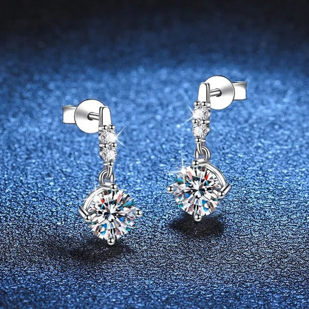 Solid 14K White Gold AU585 Platinum PT950 Earrings earrings earrings female moissanite earrings tassel spirit earrings