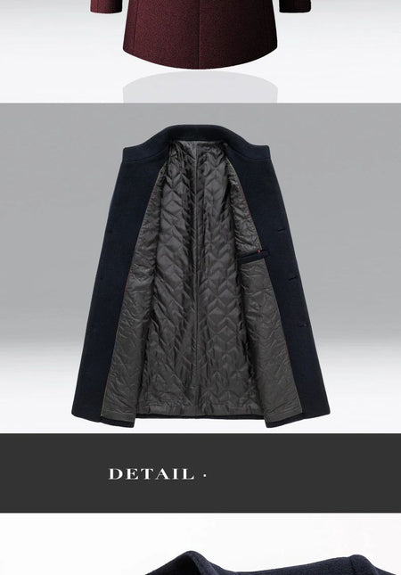 TFETTERS Brand Trench Coat Korean Fashion Business Casual Stand Collar Long Jackets for Men 2025 Autumn Windbreaker Winter Coats