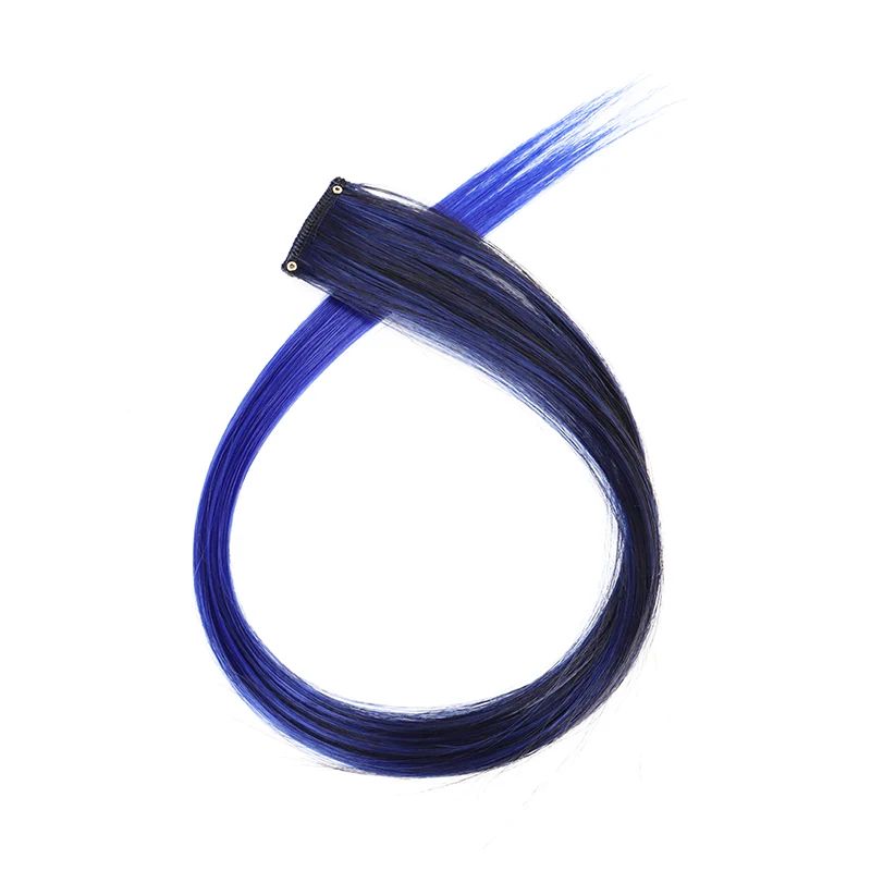 22Inch Synthetic Long Straight Clip In Hair Extensions High Temperature Hairpieces Rainbow Colors Hair Accessories for good 2026
