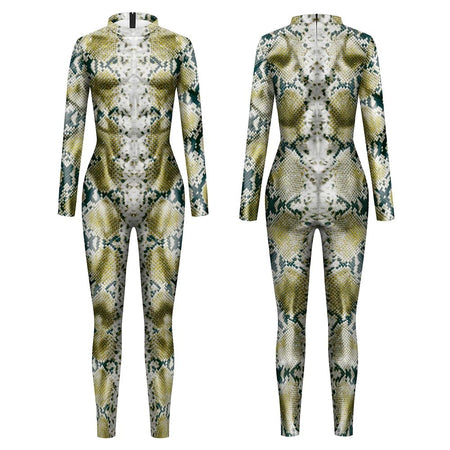 Halloween Animal Jumpsuit Snake Cosplay Costume Tiger Bodysuit Spandex Jumpsuit Party Carnival Stage Performance Dress Up