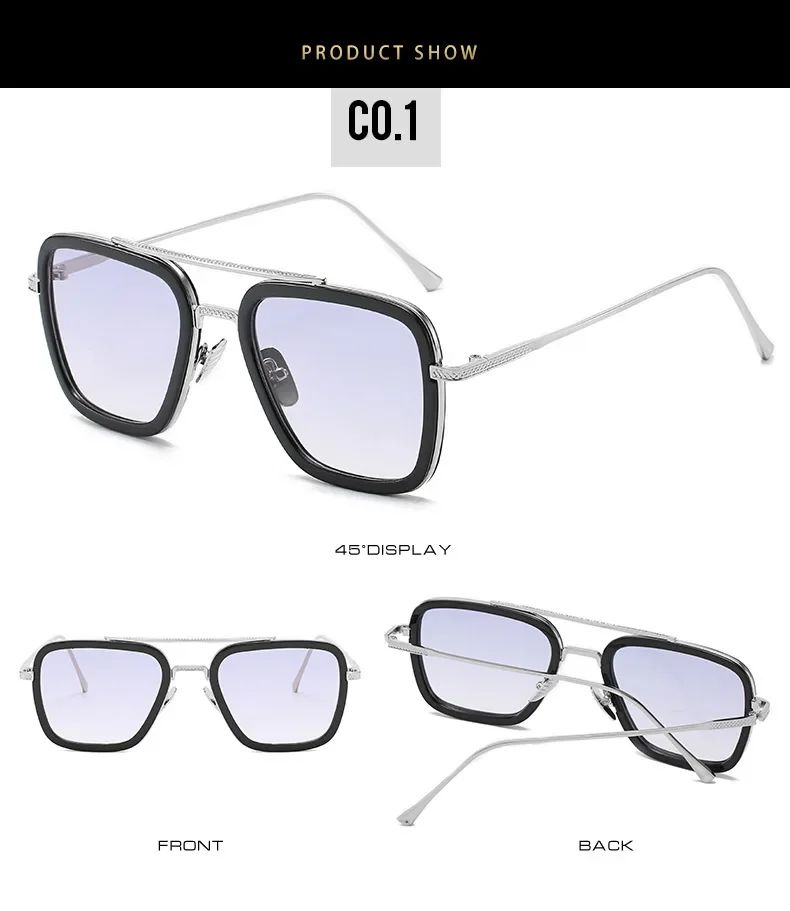 High Quality Iron Man Tony Stark Fishing Sunglasses Square Outdoor Sport Fishing Glasses Men Spider Eyewear Sports Sun Glasses