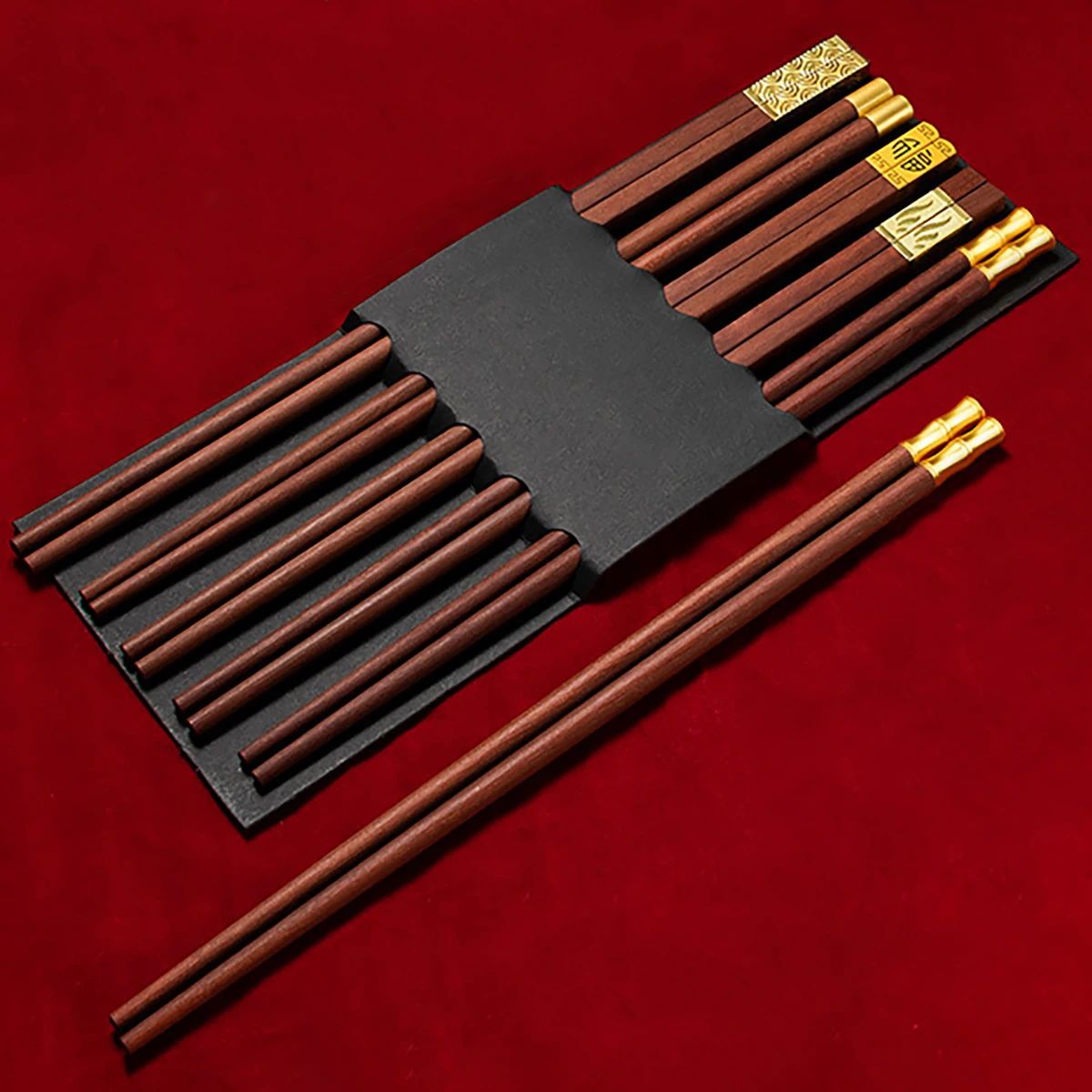 5/6/8/10Pairs Reusable Chopsticks Tableware Handmade Japanese Natural Wood Chopsticks Sushi Food Wooden Chopsticks Non Slip Easy