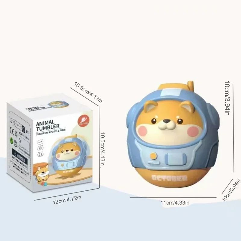 6-12 Months Old Baby Toy Animal Wobbler Baby Bell Toy Cartoon Animal Cute Shape Bell Doll Rocking Toy Newborn Birthday Gift