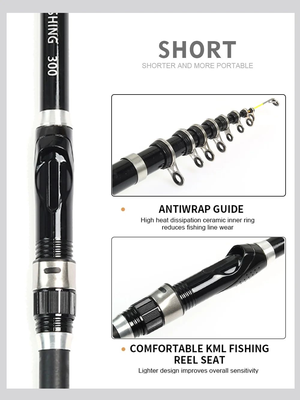 Ultra Durable Telescopic Rock Fishing Rod Spinning Carbon Fiber Pesca Carp Feeder Pole 1.5-3.0M Portable Travel Mini Fish Tackle
