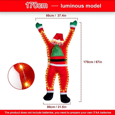 Santa Claus Climbing Wall Climb the wall/climb the window/climb the car/climb the door roof balcony garden Christmas outfit