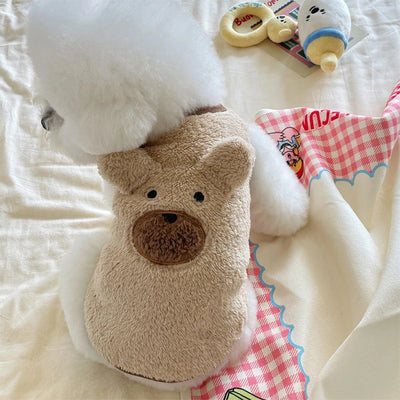 Warmth Pets Cute Clothes Teddy Schnauzer Clothes Puppy Clothes 1.5-11.5kg Winter Dog Clothing Soft Plush Teddy Bear Sweater Vest