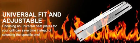 Universal Heat Plates Tent Shield Grill Parts Stainless Steel Adjustable Burner Cover Flame Tamer for Nexgrill Parts Charbroil