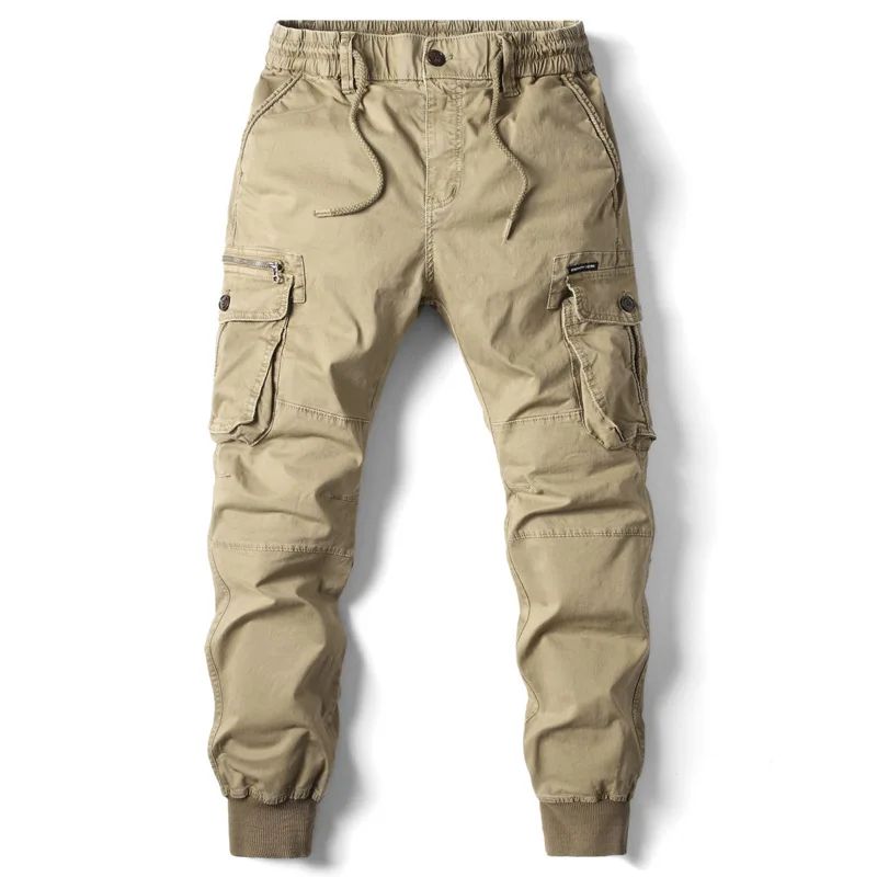 2025 Fashion Spring Mens Tactical Cargo Pants Men Joggers Army Military Casual Cotton Pants Hip Hop Ribbon Male army Trousers 38