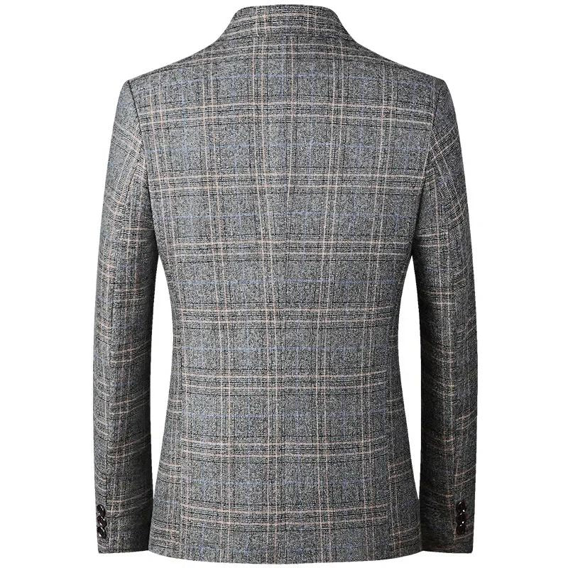 2024 New Spring Autumn Blazers Men Slim Fit British Plaid Formal Suits Male Jackets Party Wedding Business Casual Blazers Men