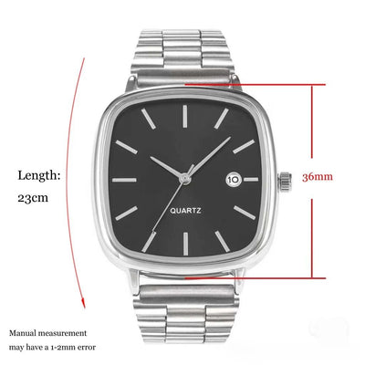 Luxury Square Quartz Watch for Men Casual Student Fashion Simple Design Versatile Stylish Calendar Watches Male Female