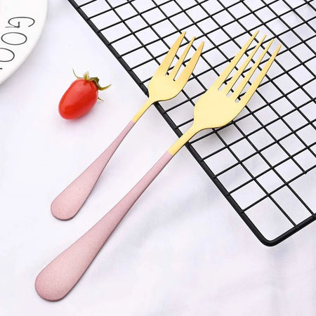 6/30Pcs Rainbow Dinnerware Stainless Steel Cutlery Set Knife Cake Fork Tea Spoon Flatware Set Kitchen Silverware Tableware Set