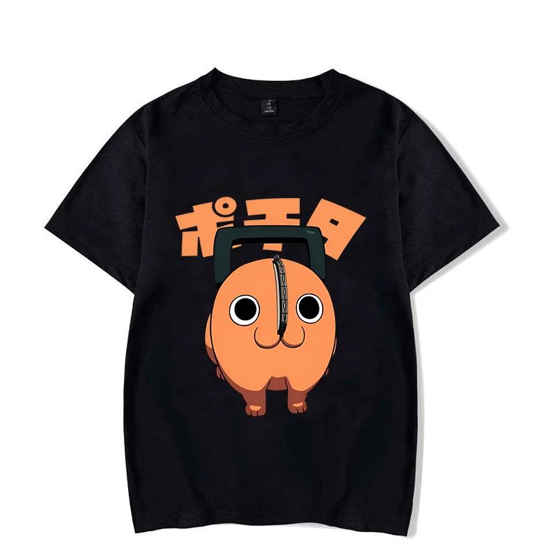 Fun Pochita Printed T-shirt Women's Loose Short Sleeve Round Neck Top Women's Casual Shirt T-shirt Anime T-shirt