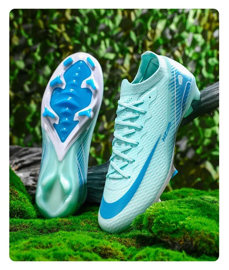New Men Football Boots Match Ultralight Grass Cleats Soccer Shoes Sneakers Indoor Breathable Long Spikes Training Drop Shipping