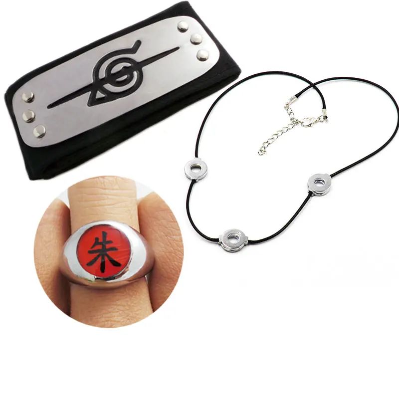 Kakashi Cosplay Costume Akatsuki Cloak Uchiha Itachi Sharingan Headband Necklace Ring Kunai Pain Halloween Costume for Men Kids