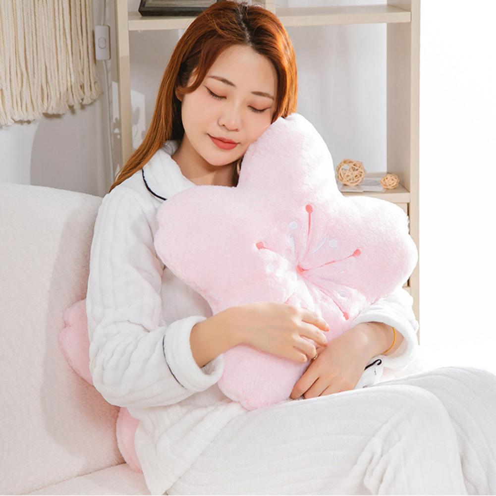 Cherry Blossom Throw Pillow Kawaii Sakura Flower Plush Pillow Bedroom Living Room Decor Bay Window Floor Seat Cushion Tatami