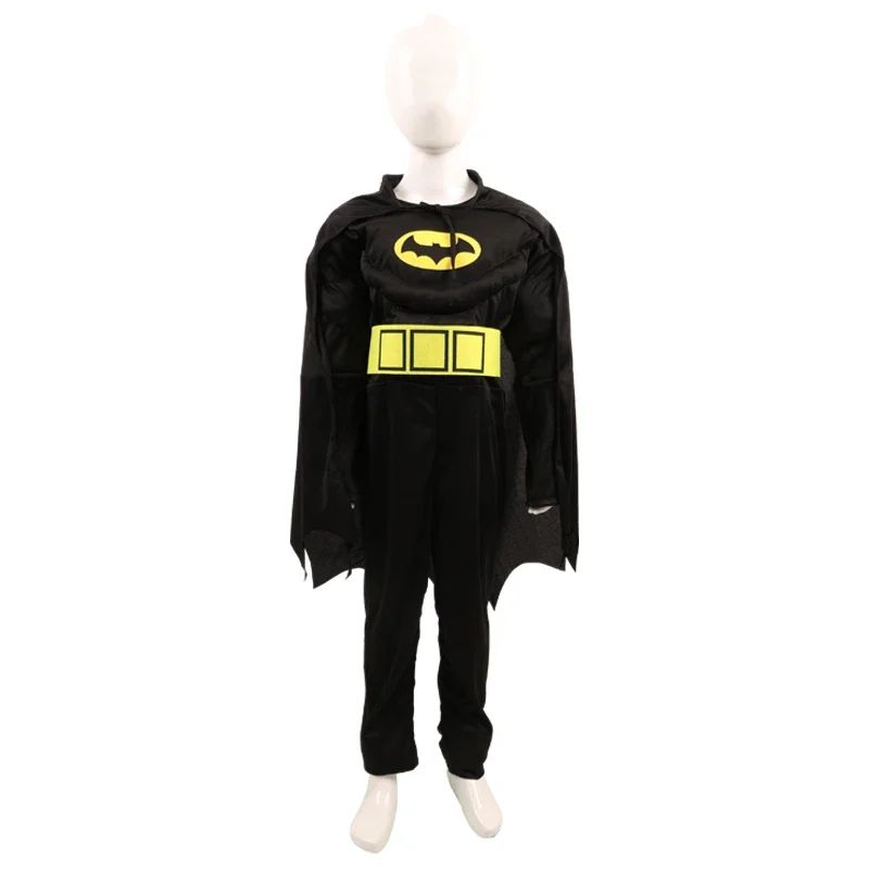 Halloween Children Boys Bat Cosplay Costume Batboy Fancy Black Superhero Cosplay Kids Costume Outfits Comic Masquerade Evening