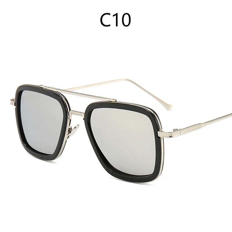 High Quality Iron Man Tony Stark Fishing Sunglasses Square Outdoor Sport Fishing Glasses Men Spider Eyewear Sports Sun Glasses