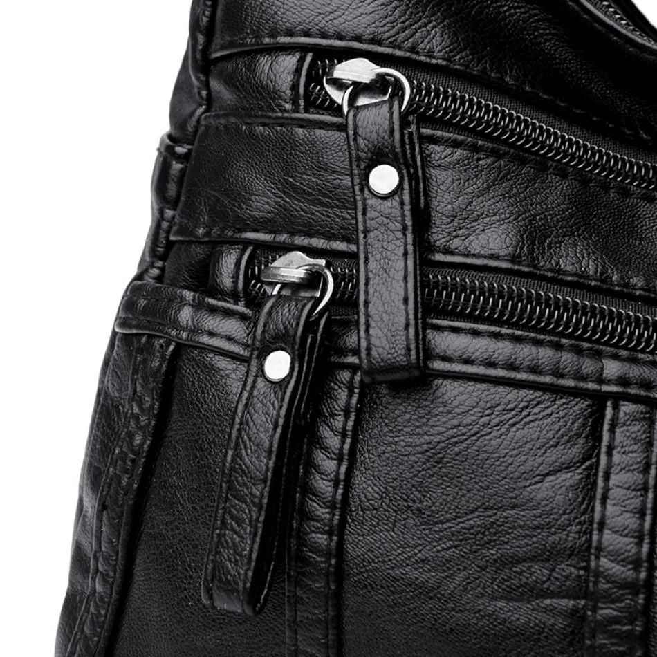Fashion Soft Leather Crossbody Bags for Women 2025 Casual Female Multi Pocket Messenger Bags Retro Handbags Ladies Shoulder Bags