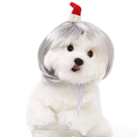 Pet Wig Dog Wig Pet Supplies Halloween Pet Accessories Curly Hair Straight Hair Cat Wig It can be DIY trimmed